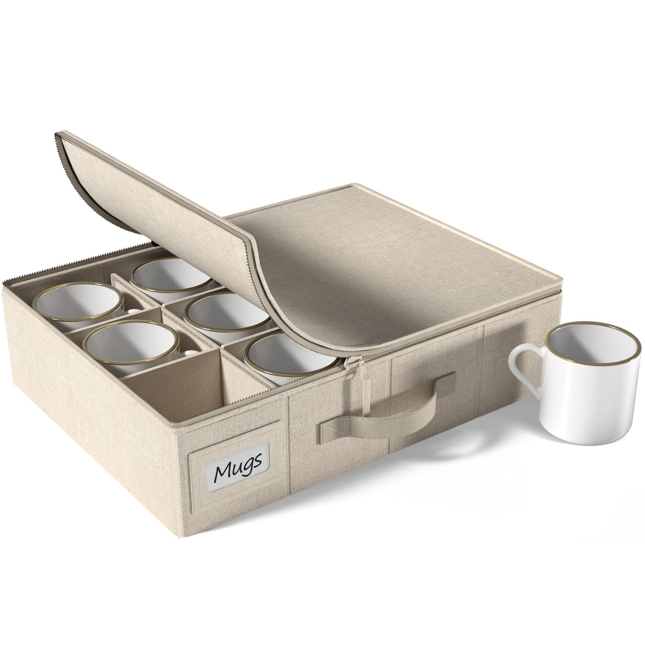 Sorbus Hard Shell Coffee Mug Storage Case - Stylish & Protective Storage for 12 Mugs/Glassware, Compact Design
